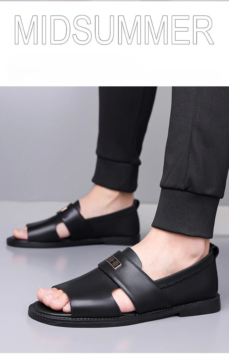 Sandals for Men Brand Casual Shoes Outdoor Fashion Men's Slippers Comfortable Beach Shoes High Quality Leather Men Flat Sandals