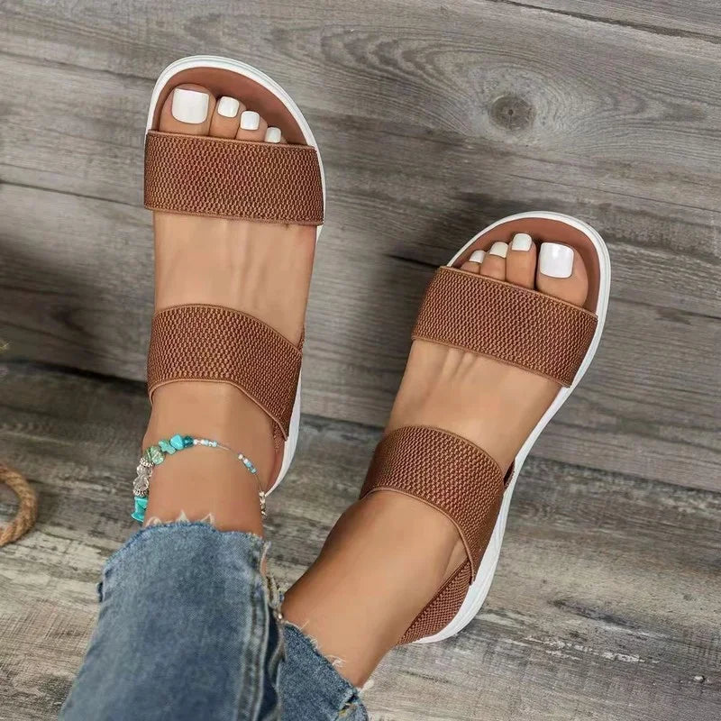 Orthopedic Wedge Sandals for Women — Elegant Open Toe with Thick Heel Support