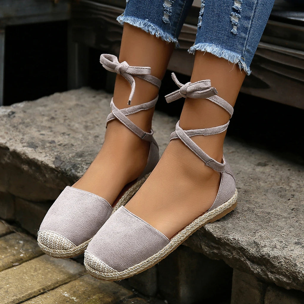 Roman Flat Sandals for Women — Boho Lace-Up Style with All-Day Comfort