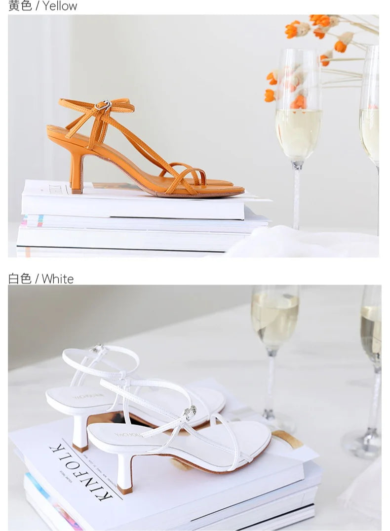 Sandals for Women 2026 Summer New Versatile Slim Heel High-heeled Shoes with A Single Buckle and Exposed Toe Black Sandals Woman